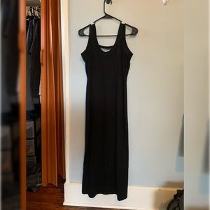 Black Cotton Maxi Backless Dress